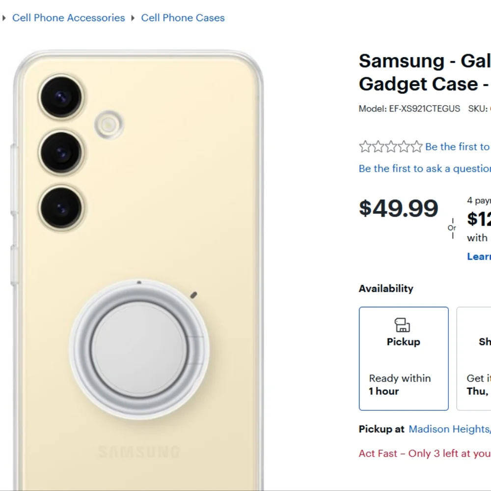 Samsung Galaxy S24 Clear Gadget Case and Protector